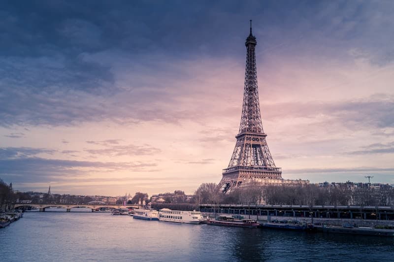 Eiffel Tower over the Seine in Paris