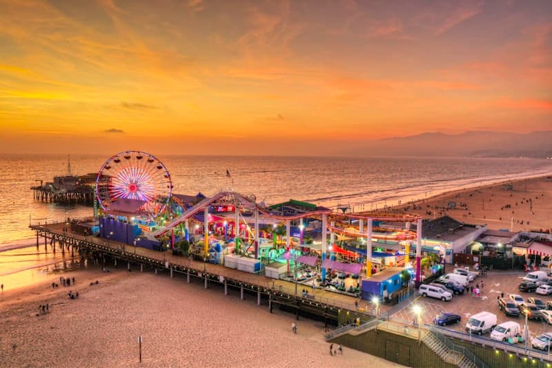 Santa Monica Pier at sunset
